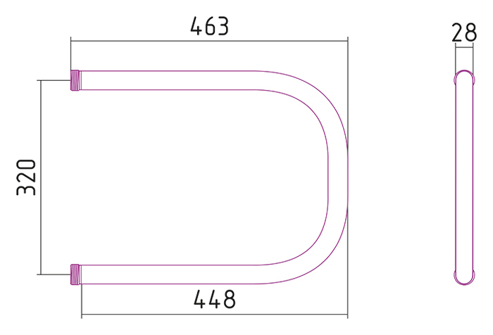 Полотенцесушитель водяной Стилье П-образный 320x450 резьба-сгон 1"