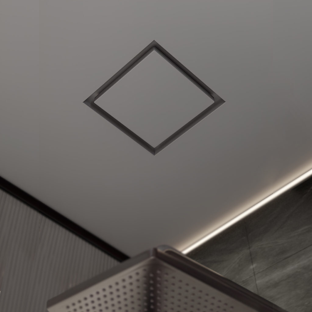 Диффузор под покраску скрытого монтажа SECRET SOFT FRAME 100/90 с приточно-вытяжным вентилятором