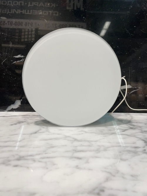 Тонкий бесшумный вытяжной вентилятор для ванной Mmotors ММР 120 глянцевое стекло круг белый